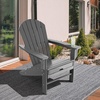 image:imageGiantex Set of 2 Adirondack Chair Weather Resistant HDPE Outdoor Fire Pit Chairs WRetractable Ottoman 330LBS Weight Capacity for Backyard Poolside Garden Lawn Patio Lounge Chair 2 CoffeeGrey