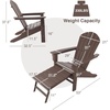 image:imageGiantex Set of 2 Adirondack Chair Weather Resistant HDPE Outdoor Fire Pit Chairs WRetractable Ottoman 330LBS Weight Capacity for Backyard Poolside Garden Lawn Patio Lounge Chair 2 CoffeeCoffee