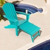 image:imageGiantex Set of 2 Adirondack Chair Weather Resistant HDPE Outdoor Fire Pit Chairs WRetractable Ottoman 330LBS Weight Capacity for Backyard Poolside Garden Lawn Patio Lounge Chair 2 CoffeeTurquoise