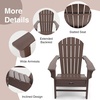 image:imageGiantex Set of 2 Adirondack Chair Weather Resistant HDPE Outdoor Fire Pit Chairs WRetractable Ottoman 330LBS Weight Capacity for Backyard Poolside Garden Lawn Patio Lounge Chair 2 CoffeeCoffee