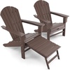 image:imageGiantex Set of 2 Adirondack Chair Weather Resistant HDPE Outdoor Fire Pit Chairs WRetractable Ottoman 330LBS Weight Capacity for Backyard Poolside Garden Lawn Patio Lounge Chair 2 CoffeeCoffee
