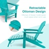 image:imageGiantex Set of 2 Adirondack Chair Weather Resistant HDPE Outdoor Fire Pit Chairs WRetractable Ottoman 330LBS Weight Capacity for Backyard Poolside Garden Lawn Patio Lounge Chair 2 CoffeeTurquoise