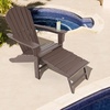 image:imageGiantex Set of 2 Adirondack Chair Weather Resistant HDPE Outdoor Fire Pit Chairs WRetractable Ottoman 330LBS Weight Capacity for Backyard Poolside Garden Lawn Patio Lounge Chair 2 CoffeeCoffee