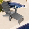 image:imageGiantex Set of 2 Adirondack Chair Weather Resistant HDPE Outdoor Fire Pit Chairs WRetractable Ottoman 330LBS Weight Capacity for Backyard Poolside Garden Lawn Patio Lounge Chair 2 CoffeeGrey
