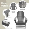 image:imageGiantex Set of 2 Adirondack Chair Weather Resistant HDPE Outdoor Fire Pit Chairs WRetractable Ottoman 330LBS Weight Capacity for Backyard Poolside Garden Lawn Patio Lounge Chair 2 CoffeeGrey
