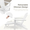 image:imageGiantex Set of 2 Adirondack Chair Weather Resistant HDPE Outdoor Fire Pit Chairs WRetractable Ottoman 330LBS Weight Capacity for Backyard Poolside Garden Lawn Patio Lounge Chair 2 CoffeeWhite