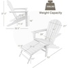 image:imageGiantex Set of 2 Adirondack Chair Weather Resistant HDPE Outdoor Fire Pit Chairs WRetractable Ottoman 330LBS Weight Capacity for Backyard Poolside Garden Lawn Patio Lounge Chair 2 CoffeeWhite