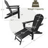 image:imageGiantex Set of 2 Adirondack Chair Weather Resistant HDPE Outdoor Fire Pit Chairs WRetractable Ottoman 330LBS Weight Capacity for Backyard Poolside Garden Lawn Patio Lounge Chair 2 CoffeeBlack