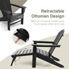 image:imageGiantex Set of 2 Adirondack Chair Weather Resistant HDPE Outdoor Fire Pit Chairs WRetractable Ottoman 330LBS Weight Capacity for Backyard Poolside Garden Lawn Patio Lounge Chair 2 CoffeeBlack