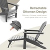 image:imageGiantex Set of 2 Adirondack Chair Weather Resistant HDPE Outdoor Fire Pit Chairs WRetractable Ottoman 330LBS Weight Capacity for Backyard Poolside Garden Lawn Patio Lounge Chair 2 CoffeeGrey