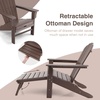 image:imageGiantex Set of 2 Adirondack Chair Weather Resistant HDPE Outdoor Fire Pit Chairs WRetractable Ottoman 330LBS Weight Capacity for Backyard Poolside Garden Lawn Patio Lounge Chair 2 CoffeeCoffee