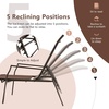 image:imageGiantex Set of 2 Outdoor Chaise Lounge Chair Patio Stackable Folding Lounger with 5Level Adjustable Backrest Steel Frame Outside Recliner for Poolside Backyard Sunbathing Chair 2 BrownBrown