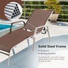 image:imageGiantex Set of 2 Outdoor Chaise Lounge Chair Patio Stackable Folding Lounger with 5Level Adjustable Backrest Steel Frame Outside Recliner for Poolside Backyard Sunbathing Chair 2 BrownBrown
