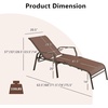 image:imageGiantex Set of 2 Outdoor Chaise Lounge Chair Patio Stackable Folding Lounger with 5Level Adjustable Backrest Steel Frame Outside Recliner for Poolside Backyard Sunbathing Chair 2 BrownBrown