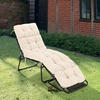 image:imageGiantex Set of 4 Lounge Chair Cushion Outdoor Padded Cushion with String Ties Patio Recliner Chaise Lounge Pads Replacement for Garden Poolside 73X22X4 Inch Thick Indoor Floor Cushion GreyBeige