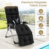 image:imageGiantex Set of 4 Lounge Chair Cushion Outdoor Padded Cushion with String Ties Patio Recliner Chaise Lounge Pads Replacement for Garden Poolside 73X22X4 Inch Thick Indoor Floor Cushion GreyBlack