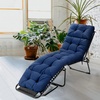 image:imageGiantex Set of 4 Lounge Chair Cushion Outdoor Padded Cushion with String Ties Patio Recliner Chaise Lounge Pads Replacement for Garden Poolside 73X22X4 Inch Thick Indoor Floor Cushion GreyNavy