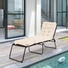 image:imageGiantex Set of 4 Lounge Chair Cushion Outdoor Padded Cushion with String Ties Patio Recliner Chaise Lounge Pads Replacement for Garden Poolside 73X22X4 Inch Thick Indoor Floor Cushion GreyBeige