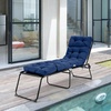 image:imageGiantex Set of 4 Lounge Chair Cushion Outdoor Padded Cushion with String Ties Patio Recliner Chaise Lounge Pads Replacement for Garden Poolside 73X22X4 Inch Thick Indoor Floor Cushion GreyNavy