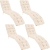 image:imageGiantex Set of 4 Lounge Chair Cushion Outdoor Padded Cushion with String Ties Patio Recliner Chaise Lounge Pads Replacement for Garden Poolside 73X22X4 Inch Thick Indoor Floor Cushion GreyBeige