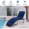 image:imageGiantex Set of 4 Lounge Chair Cushion Outdoor Padded Cushion with String Ties Patio Recliner Chaise Lounge Pads Replacement for Garden Poolside 73X22X4 Inch Thick Indoor Floor Cushion GreyNavy