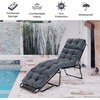 image:imageGiantex Set of 4 Lounge Chair Cushion Outdoor Padded Cushion with String Ties Patio Recliner Chaise Lounge Pads Replacement for Garden Poolside 73X22X4 Inch Thick Indoor Floor Cushion GreyGrey