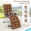 image:imageGiantex Set of 4 Lounge Chair Cushion Outdoor Padded Cushion with String Ties Patio Recliner Chaise Lounge Pads Replacement for Garden Poolside 73X22X4 Inch Thick Indoor Floor Cushion GreyBrown