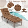 image:imageGiantex Set of 4 Lounge Chair Cushion Outdoor Padded Cushion with String Ties Patio Recliner Chaise Lounge Pads Replacement for Garden Poolside 73X22X4 Inch Thick Indoor Floor Cushion GreyBrown