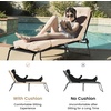 image:imageGiantex Set of 4 Lounge Chair Cushion Outdoor Padded Cushion with String Ties Patio Recliner Chaise Lounge Pads Replacement for Garden Poolside 73X22X4 Inch Thick Indoor Floor Cushion GreyBeige