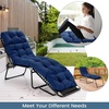 image:imageGiantex Set of 4 Lounge Chair Cushion Outdoor Padded Cushion with String Ties Patio Recliner Chaise Lounge Pads Replacement for Garden Poolside 73X22X4 Inch Thick Indoor Floor Cushion GreyNavy