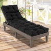 image:imageGiantex Set of 4 Lounge Chair Cushion Outdoor Padded Cushion with String Ties Patio Recliner Chaise Lounge Pads Replacement for Garden Poolside 73X22X4 Inch Thick Indoor Floor Cushion GreyBlack