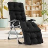 image:imageGiantex Set of 4 Lounge Chair Cushion Outdoor Padded Cushion with String Ties Patio Recliner Chaise Lounge Pads Replacement for Garden Poolside 73X22X4 Inch Thick Indoor Floor Cushion GreyBlack