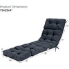 image:imageGiantex Set of 4 Lounge Chair Cushion Outdoor Padded Cushion with String Ties Patio Recliner Chaise Lounge Pads Replacement for Garden Poolside 73X22X4 Inch Thick Indoor Floor Cushion GreyGrey