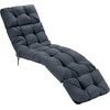 image:imageGiantex Set of 4 Lounge Chair Cushion Outdoor Padded Cushion with String Ties Patio Recliner Chaise Lounge Pads Replacement for Garden Poolside 73X22X4 Inch Thick Indoor Floor Cushion GreyGrey