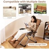 image:imageGiantex Set of 4 Lounge Chair Cushion Outdoor Padded Cushion with String Ties Patio Recliner Chaise Lounge Pads Replacement for Garden Poolside 73X22X4 Inch Thick Indoor Floor Cushion GreyBrown