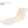 image:imageGiantex Set of 4 Lounge Chair Cushion Outdoor Padded Cushion with String Ties Patio Recliner Chaise Lounge Pads Replacement for Garden Poolside 73X22X4 Inch Thick Indoor Floor Cushion GreyBeige