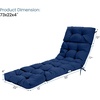 image:imageGiantex Set of 4 Lounge Chair Cushion Outdoor Padded Cushion with String Ties Patio Recliner Chaise Lounge Pads Replacement for Garden Poolside 73X22X4 Inch Thick Indoor Floor Cushion GreyNavy