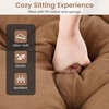 image:imageGiantex Set of 4 Lounge Chair Cushion Outdoor Padded Cushion with String Ties Patio Recliner Chaise Lounge Pads Replacement for Garden Poolside 73X22X4 Inch Thick Indoor Floor Cushion GreyBrown