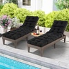image:imageGiantex Set of 4 Lounge Chair Cushion Outdoor Padded Cushion with String Ties Patio Recliner Chaise Lounge Pads Replacement for Garden Poolside 73X22X4 Inch Thick Indoor Floor Cushion GreyBlack