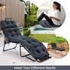 image:imageGiantex Set of 4 Lounge Chair Cushion Outdoor Padded Cushion with String Ties Patio Recliner Chaise Lounge Pads Replacement for Garden Poolside 73X22X4 Inch Thick Indoor Floor Cushion GreyGrey