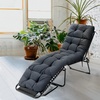 image:imageGiantex Set of 4 Lounge Chair Cushion Outdoor Padded Cushion with String Ties Patio Recliner Chaise Lounge Pads Replacement for Garden Poolside 73X22X4 Inch Thick Indoor Floor Cushion GreyGrey