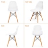 image:imageGiantex Set of 4 Modern Dining Chairs Outdoor Indoor Shell PP Lounge Side Chairs with Mesh Design Beech Wood Legs Tulip Leisure Chairs DSW Dining Chairs for Kitchen Dining Room WhiteWhite