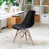 image:imageGiantex Set of 4 Modern Dining Chairs Outdoor Indoor Shell PP Lounge Side Chairs with Mesh Design Beech Wood Legs Tulip Leisure Chairs DSW Dining Chairs for Kitchen Dining Room WhiteBlack