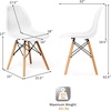 image:imageGiantex Set of 4 Modern Dining Chairs Outdoor Indoor Shell PP Lounge Side Chairs with Mesh Design Beech Wood Legs Tulip Leisure Chairs DSW Dining Chairs for Kitchen Dining Room WhiteWhite