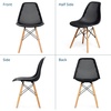 image:imageGiantex Set of 4 Modern Dining Chairs Outdoor Indoor Shell PP Lounge Side Chairs with Mesh Design Beech Wood Legs Tulip Leisure Chairs DSW Dining Chairs for Kitchen Dining Room WhiteBlack