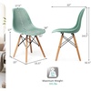 image:imageGiantex Set of 4 Modern Dining Chairs Outdoor Indoor Shell PP Lounge Side Chairs with Mesh Design Beech Wood Legs Tulip Leisure Chairs DSW Dining Chairs for Kitchen Dining Room WhiteGreen