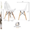 image:imageGiantex Set of 4 Modern Dining Chairs Outdoor Indoor Shell PP Lounge Side Chairs with Mesh Design Beech Wood Legs Tulip Leisure Chairs DSW Dining Chairs for Kitchen Dining Room WhiteWhite