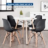 image:imageGiantex Set of 4 Modern Dining Chairs Outdoor Indoor Shell PP Lounge Side Chairs with Mesh Design Beech Wood Legs Tulip Leisure Chairs DSW Dining Chairs for Kitchen Dining Room WhiteBlack