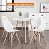 image:imageGiantex Set of 4 Modern Dining Chairs Outdoor Indoor Shell PP Lounge Side Chairs with Mesh Design Beech Wood Legs Tulip Leisure Chairs DSW Dining Chairs for Kitchen Dining Room WhiteWhite