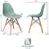 image:imageGiantex Set of 4 Modern Dining Chairs Outdoor Indoor Shell PP Lounge Side Chairs with Mesh Design Beech Wood Legs Tulip Leisure Chairs DSW Dining Chairs for Kitchen Dining Room WhiteGreen
